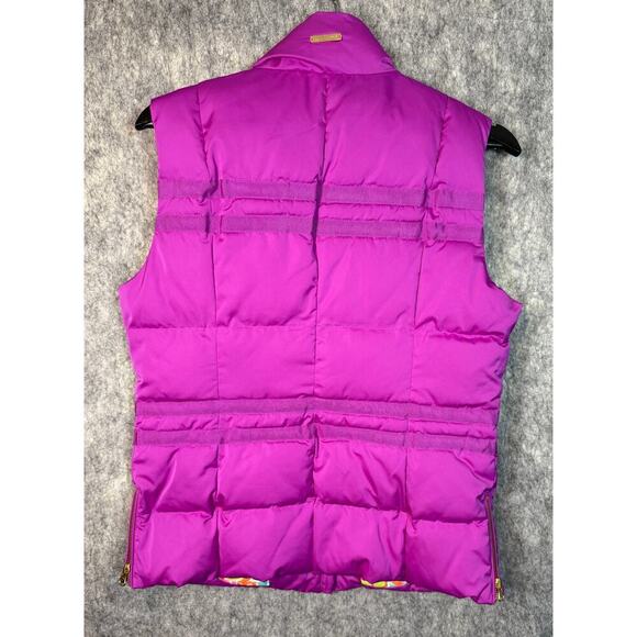 Lilly Pulitzer Kate Purple Gold Puffer Vest Floral Lining - Small Style 73540 - Picture 3 of 9